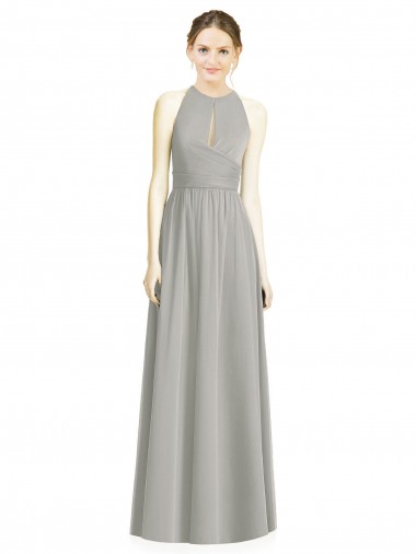 Shop Draped Keyhole Long Chiffon Bridesmaid Dress Edmonton
