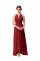 High Low Long Halter Keyhole Chiffon Bridesmaid Dress
