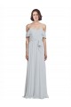Off the Shoulder Spaghetti Strap Long Chiffon Bridesmaids Dress