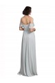 Off the Shoulder Spaghetti Strap Long Chiffon Bridesmaids Dress