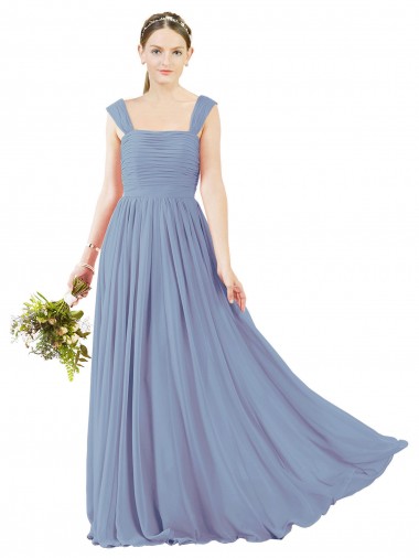 Shop Square Neckline Sexy Open Back Long Chiffon Bridesmaid Dress Edmonton