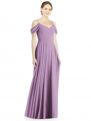 Shop Off the Shoulder Open Cowl-Back Maxi Bridesmaid Dress Edmonton