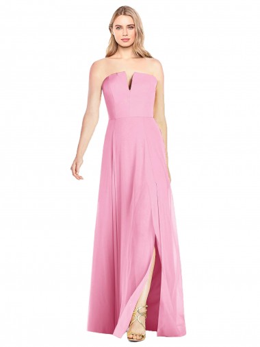 Shop Strapless Notch Chiffon Maxi Bridesmaid Dress Edmonton