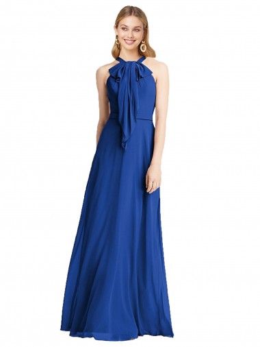 Shop Plunging V-Back Long Full Length Chiffon Bridesmaid Dress Edmonton