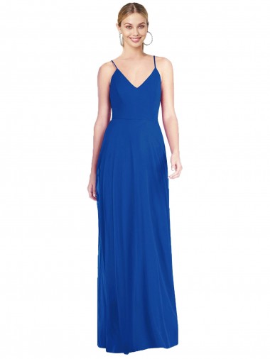 Shop Criss Cross Back A-Line Chiffon Maxi Bridesmaid Dress Edmonton