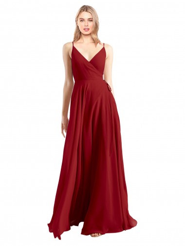 Shop A-Line Spaghetti Straps V-Neckline Chiffon Bridesmaid Dress Open Back Edmonton