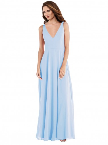 Shop Deep V-Neck Chiffon Maxi Bridesmaid Dress Edmonton