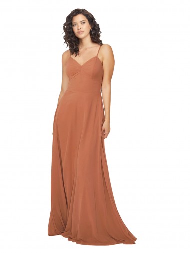 Shop Chiffon Bridesmaid Dress with Tie Back Keyhole Edmonton