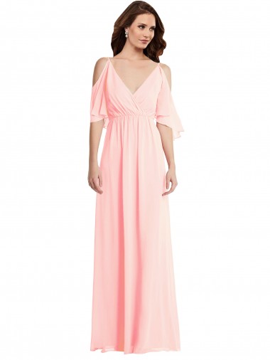 Shop Cold Shoulder Draped Wrap Maxi Bridesmaid Dress Edmonton