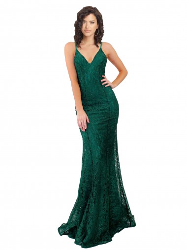 Shop Black Tie Sleek Fishtail Shaped Long Lace Bridesmaid Dress / Prom Dress Edmonton