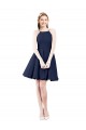 Halter Neck Short Knee Length Satin Cocktail Bridesmaid Dress