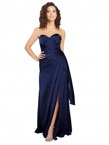 Shop Floor Length Wrap Skirt Formal Silky Satin Bridesmaid Dress / Prom Dress Edmonton