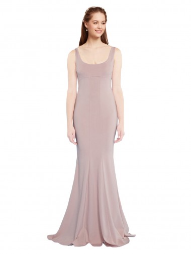 Shop Sleeveless Scoop Neck Fully Lined Formal Crepe Bridesmaid Dress / Prom Dress Edmonton