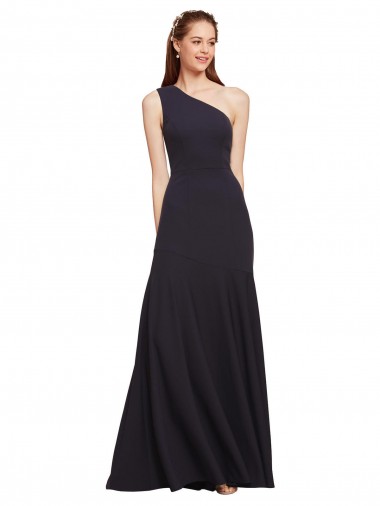 Shop Fit and Flare Formal Crepe Bridesmaid Dress / Prom Dress with One Shoulder Edmonton