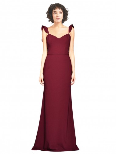 Shop Crepe Slip Bridesmaid Dress / Prom Dress with Ruffled Straps Edmonton