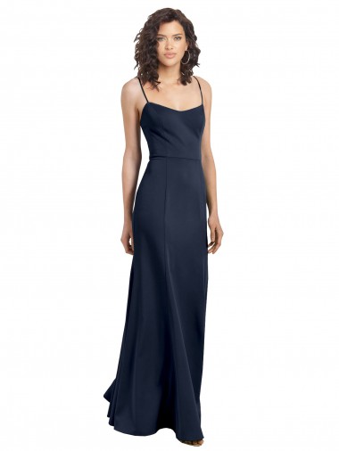 Shop Fit and Flare Scoop Neck Long Sleeveless Stretch Formal Crepe Bridesmaid Dress / Prom Dress Edmonton