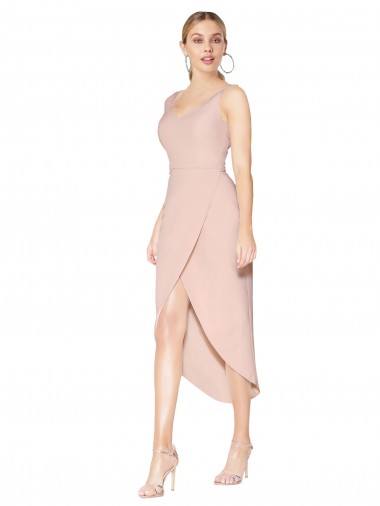 Shop Knee Length Short Formal Crepe Bridesmaid Dress / Prom Dress Edmonton