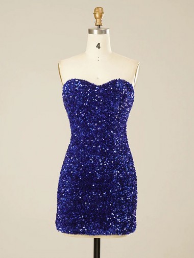 Shop Short Sweetheart Velvet Sequin Prom Dress Edmonton